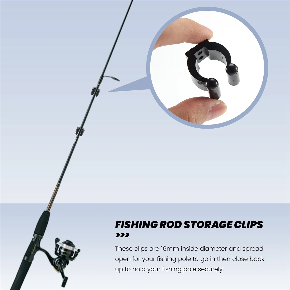 10 Pcs Fishing Pole Rod Storage Clip/ Billiards Snooker Cue Locating Clip Holders/ Fishing Rod Storage Rack A005