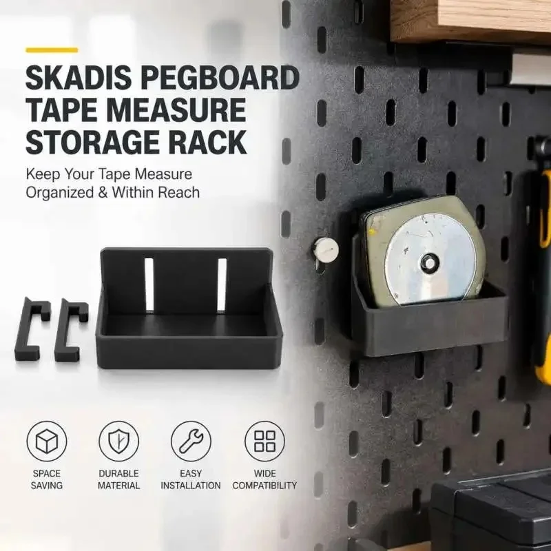 Tape Measure Mount Bracket For Skadis Pegboard Measuring Tape Rack Peg Panel Fix Holder