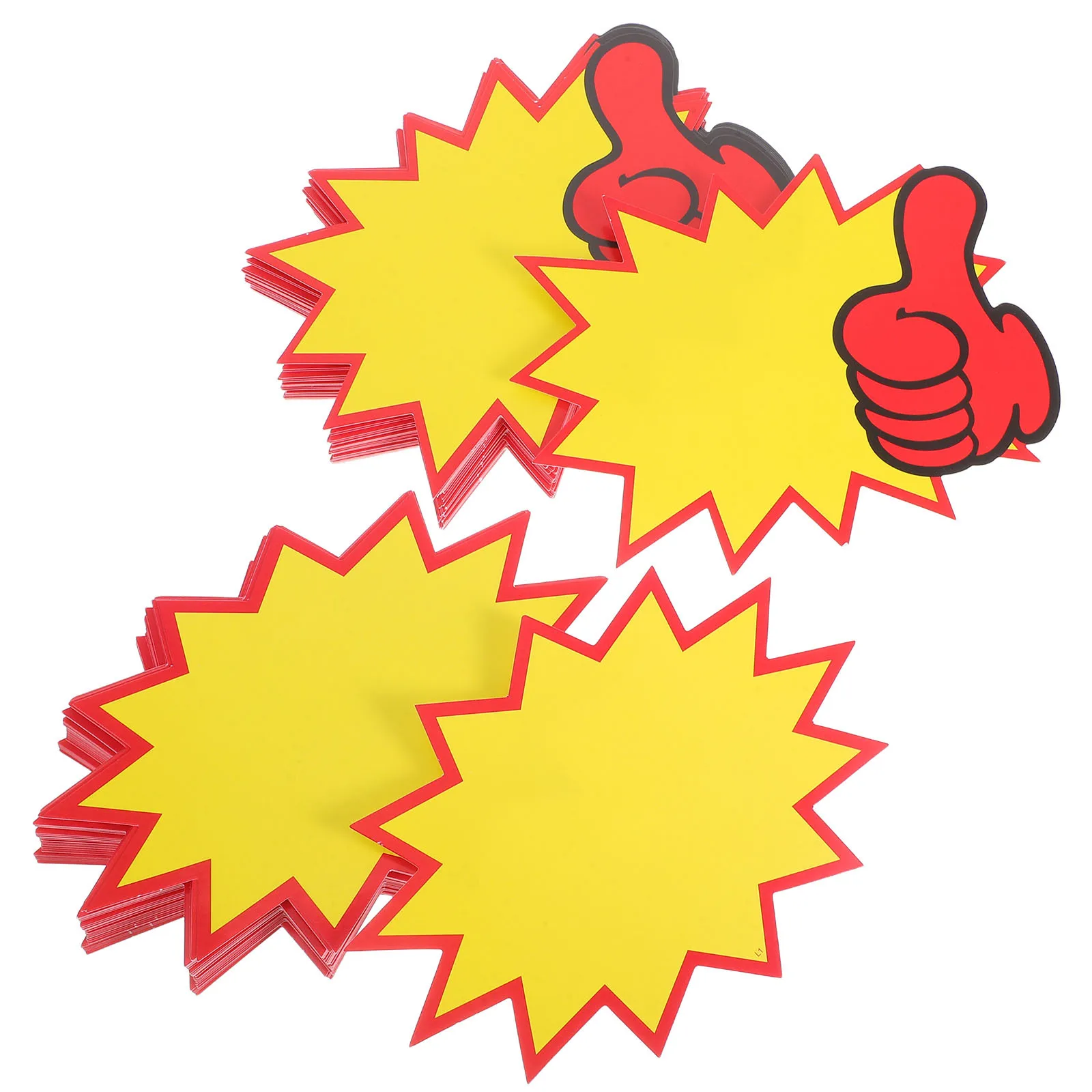 

100Pcs Erasable Price Labels Double Sided Blank Star Burst Tags for Retail Signs Garage Sale Display Price Markers