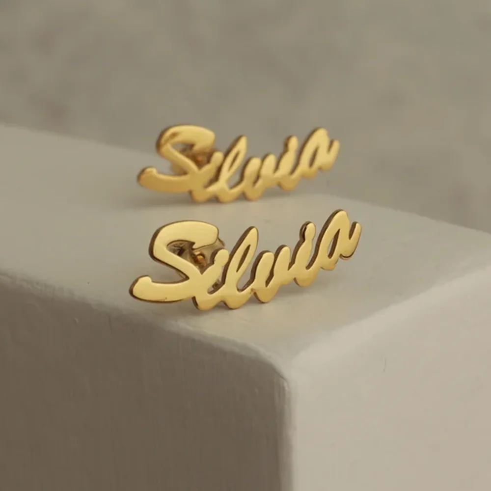 

Unique Customized Personalized Name Earrings, Stainless Steel Name Jewelry Earrings. Mother's Gift, Lady's Gift