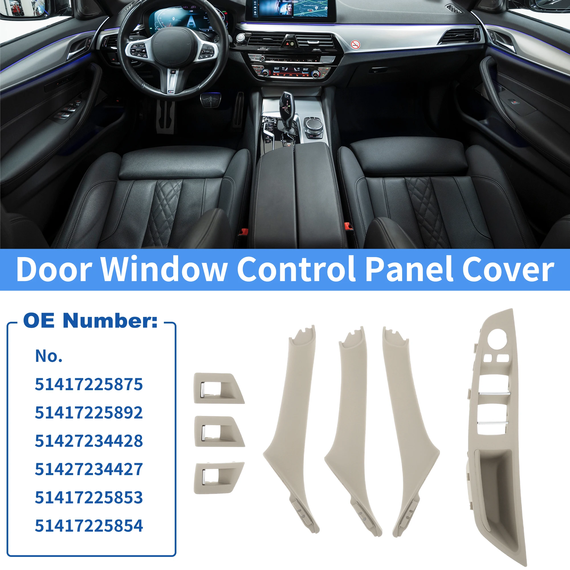 

UXCELL 1 комплект крышки панели управления окном боковой двери с RHD для BMW 5 серии No 51417225879