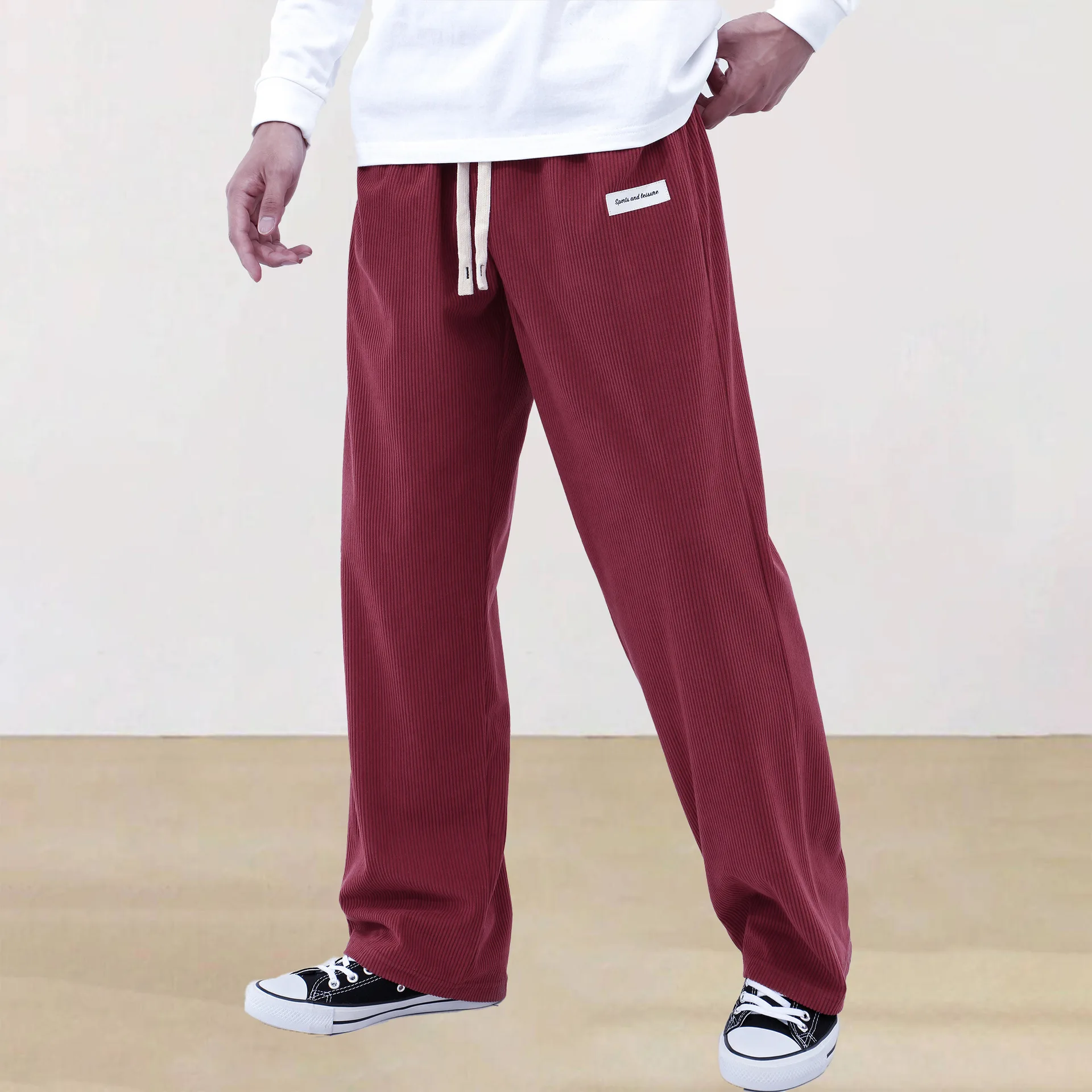 

Casual Pants Mens Women Yoga Trousers Youth Street Dance Rap Loose Sweatpants High-end Corduroy Wide Legs Britches Baggy Slacks