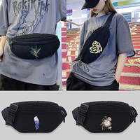 Women Fanny Pack Chest Messenger Men Shoulder Crossbody Travel Waist Bag Feather Series Pattern Outdoor Sports Waist Storage Bag