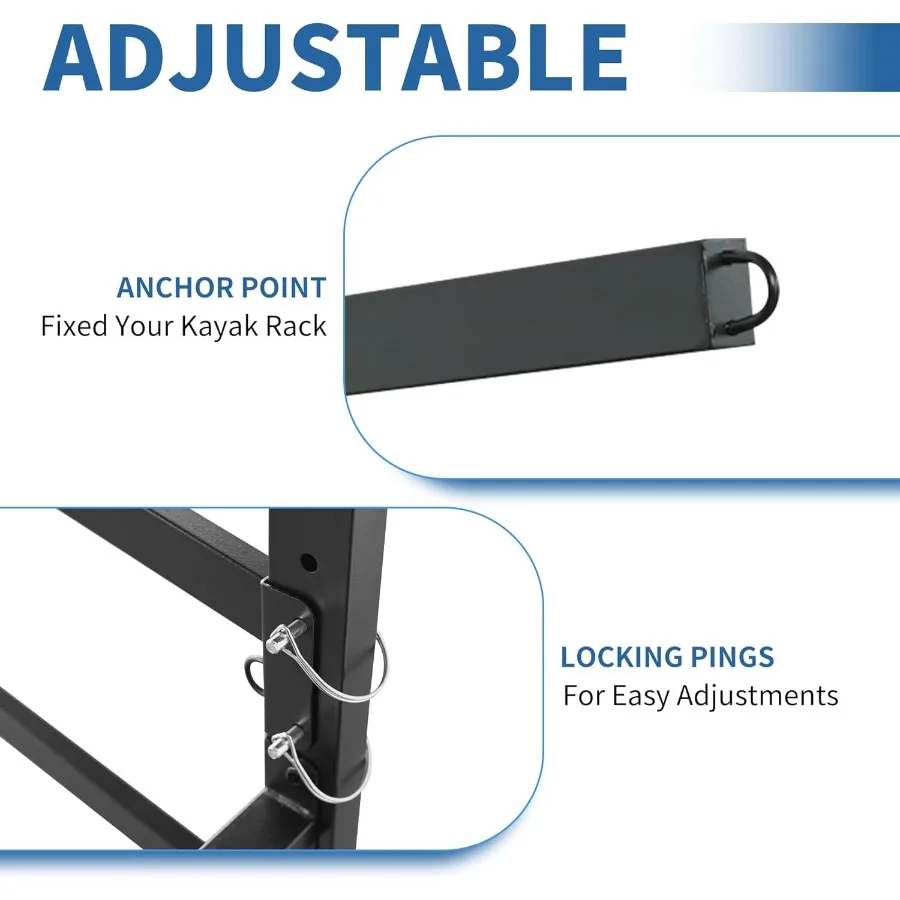 رف تخزين كاياك لـ 3 قوارب الكاياك رف كاياك قائم بذاته مع عجلات معدنية حامل كاياك داخلي رف تخزين المرآب عالي التحمل لـ