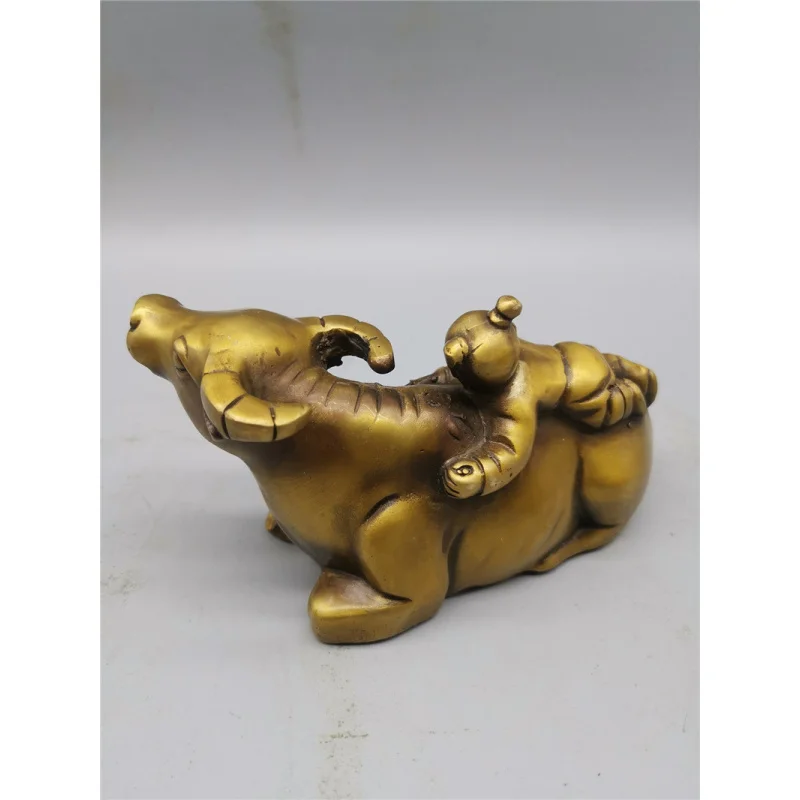 Brass Shepherd Boy Riding Cattle Decoration Reading Boy Cattle Home Decoration Decoration Zodiac Buffalo One Piece Dropshipping