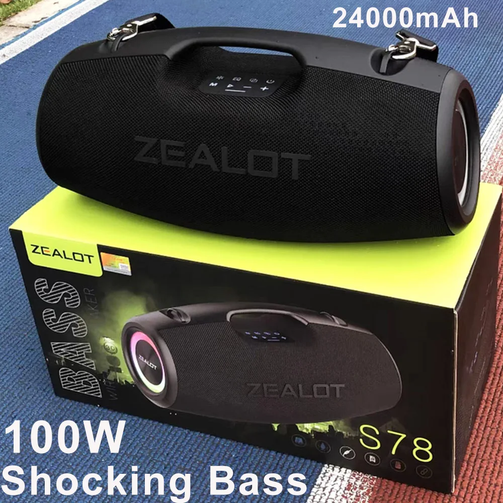 Cinema Level Shocking Bass Speaker 100W Wireless Stereo HIFI Subwoofer 24000mah Large Battery Outdoor Portable Bluetooth Boombox