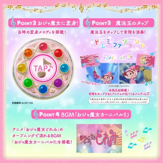 BANDAI Magiczne figurki DoReMi Model Harukaze Doremi Fujiwara Hazuki Memorize Transformer Emit światło i dźwięk oryginalny