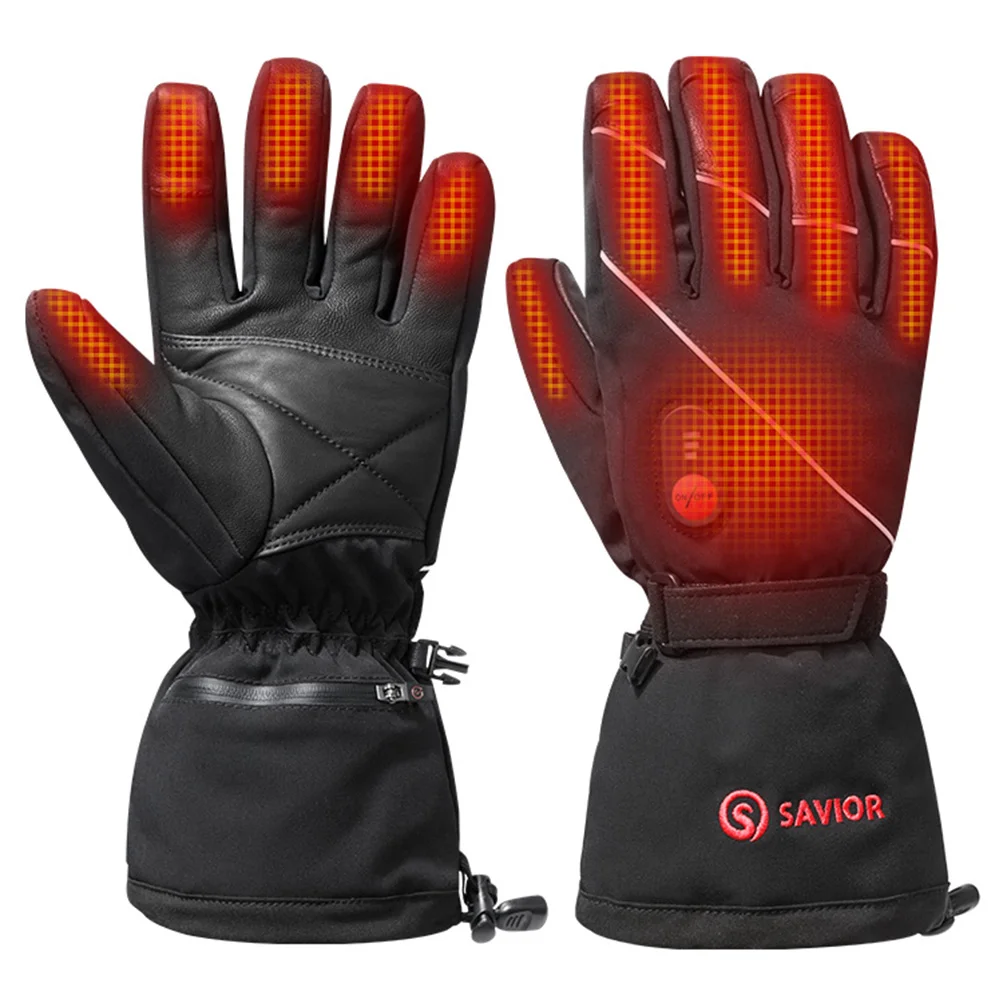 Savior Waterproof Heated Rechargeable Electric Heated Gloves Thermal Heat Gloves Winter Warm Skiing Snowboarding Hunting Riding