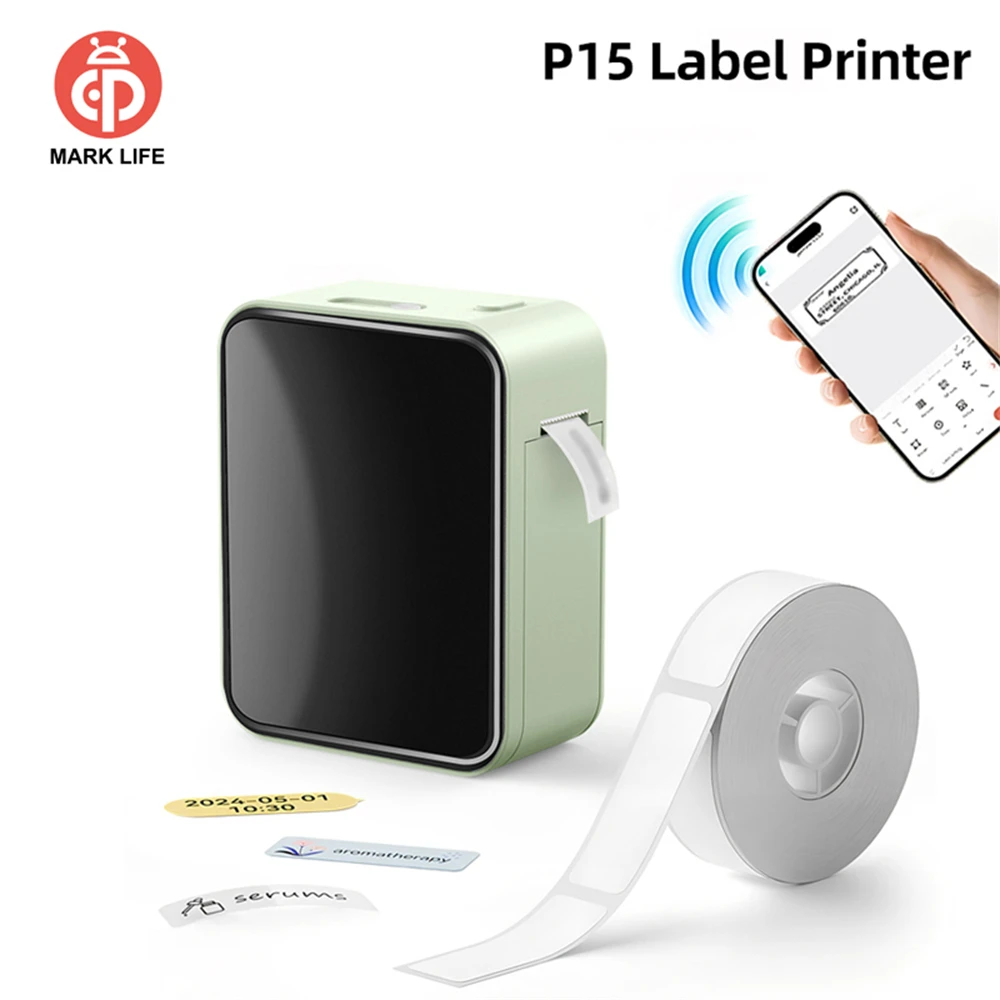 

Marklife P15 Mini Thermal Label Printer 12-15mm Wireless Bluetooth Label Maker Self-adhesive Sticker Printer for Home Office
