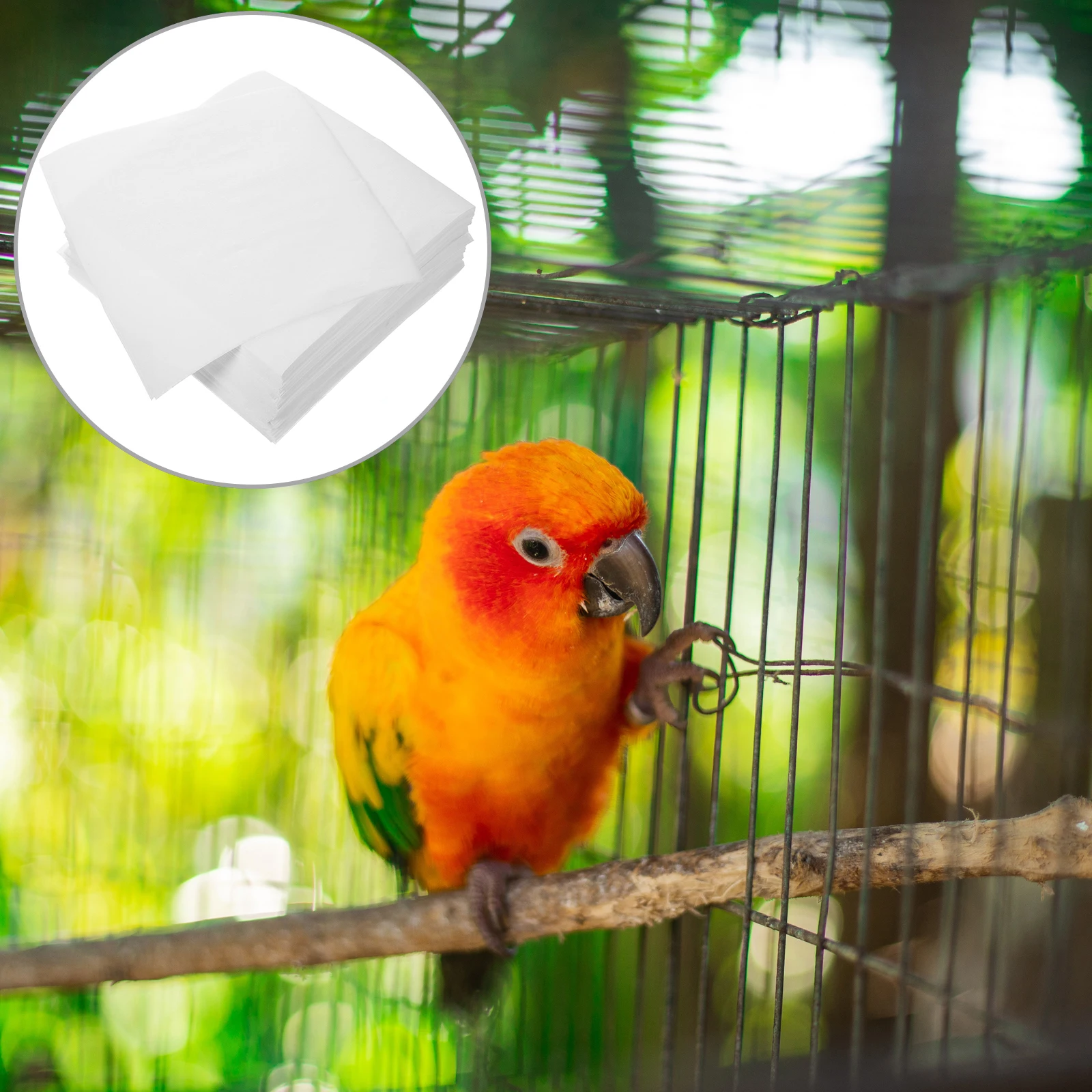 

300Pcs Disposable Bird Cage Mats Waterproof Absorbent Non-Woven Fabric Liners for Parrot Cage Replacement Birdcage Absorbent Pad