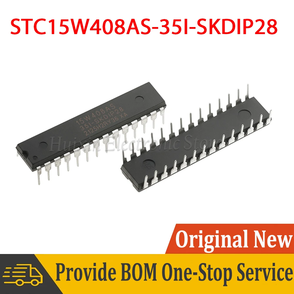 STC15W408AS-35I-SKDIP28 Verbeterde 1T 8051 Single-Chip Microcomputer Microcontroller Mcu 15W408AS 35I Nieuwe En Originele Ic Chipset