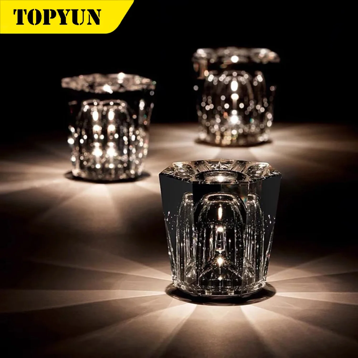 

K9 crystal rechargeable table lamp atmosphere led restaurant living room night bedroom