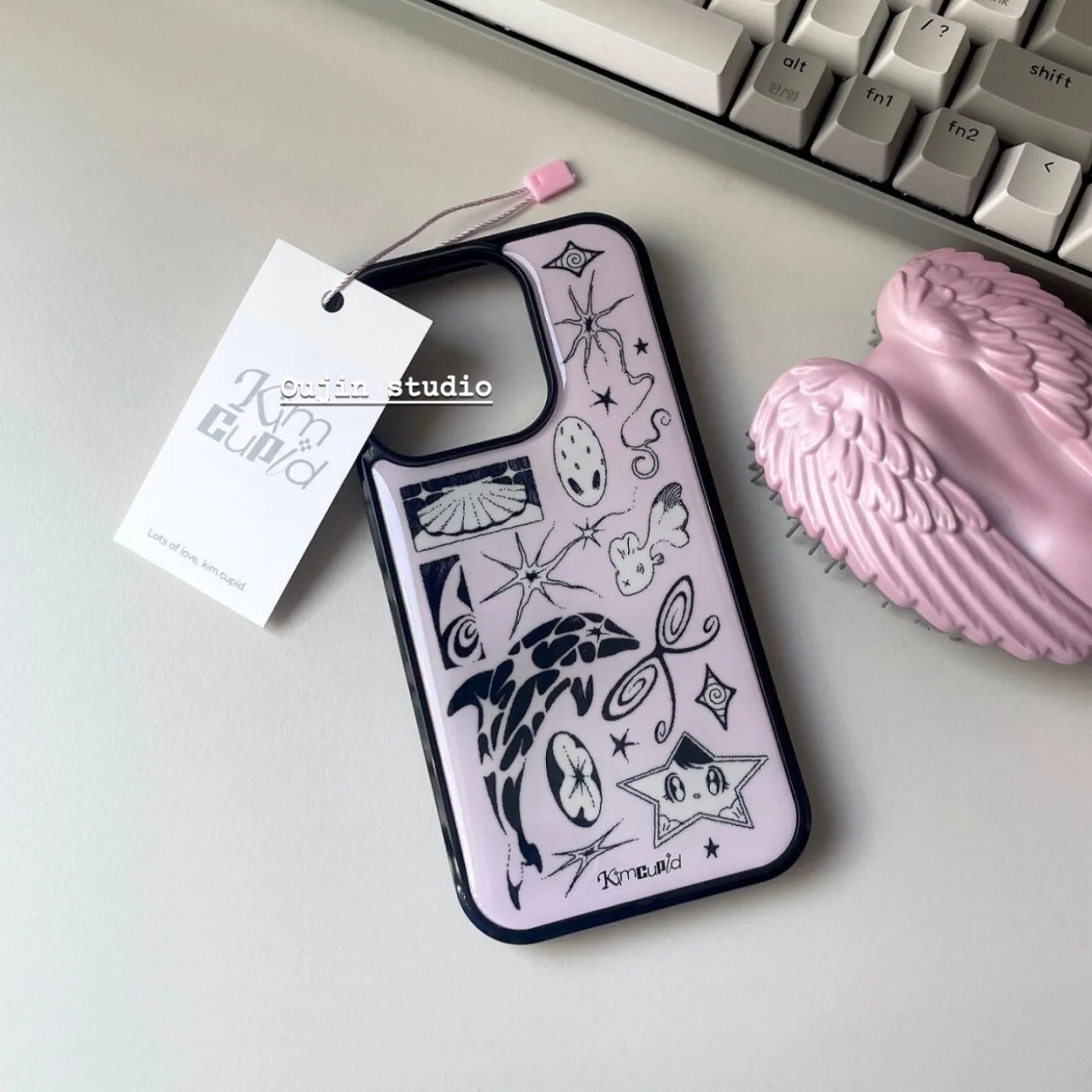 and Korean ins niche art illustration marine debris for 16promax mobile phone case iPhone15/14/13 apple protective cover