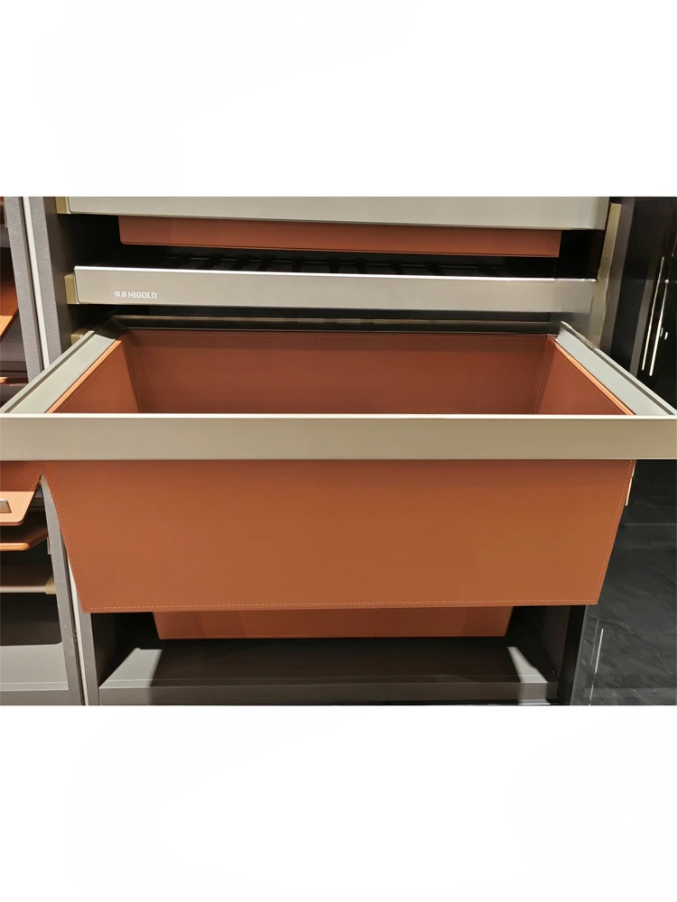 A series wardrobe leather basket fine-tuning leather drawer storage box cloakroom hardware storage leather drawer