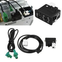 For BMW E60 E61 E63 E64 E87 E90 E70 F25 F01 F02 F03 F04 F12 F13 Car AUX-in USB Aux Switch Wire Cable Adapter