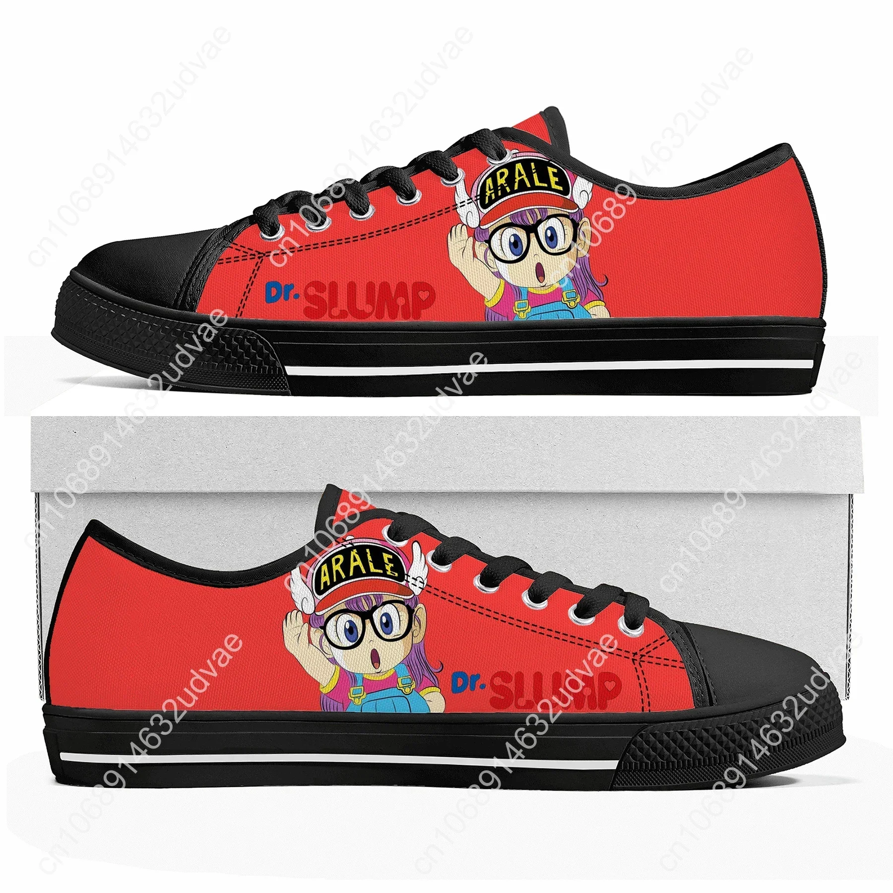Japan Anime Cartoon A-Arale Dr Slump Low Top Sneakers Mens Womens Teenager High Quality Canvas Sneaker Couple Shoes Custom Shoe