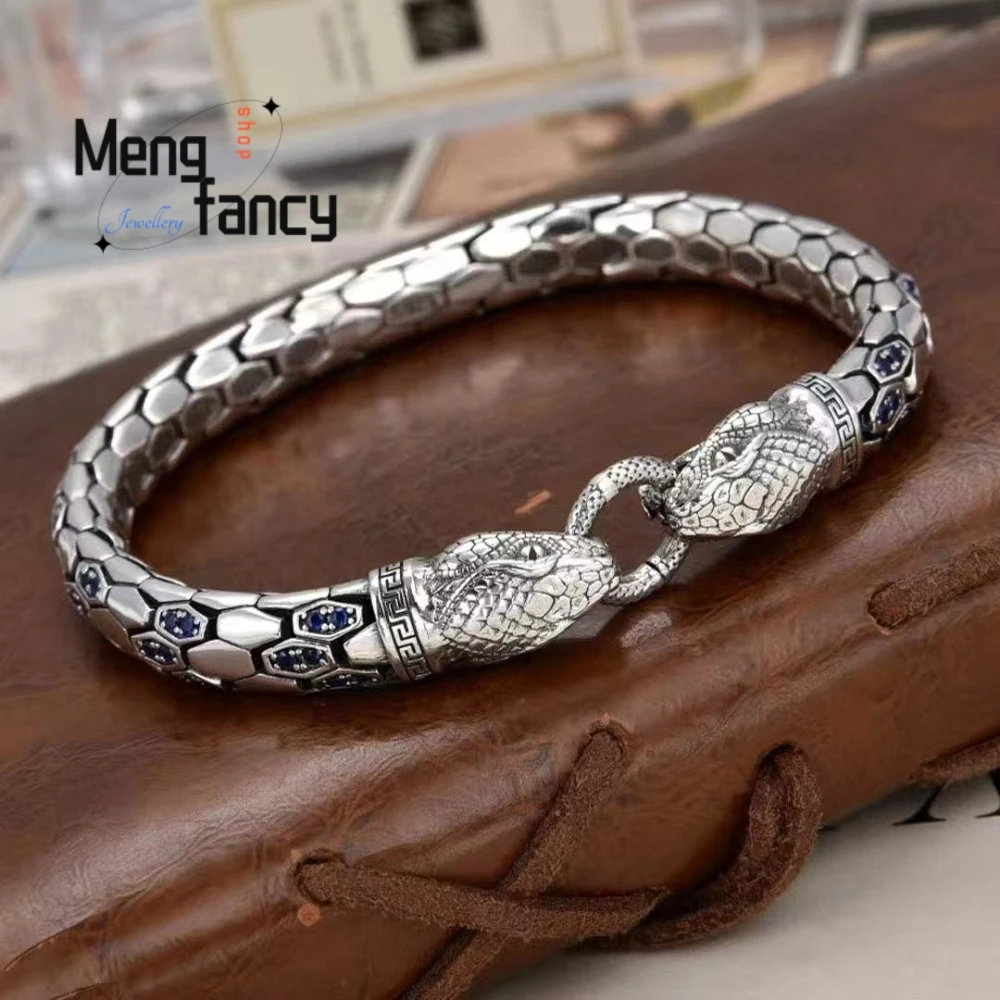 Three-Dimensional Double Snake Pattern Bracelet Retro Trendy Luxury Elegant Best Exquisite Charms High-End Popular Lucky Gift