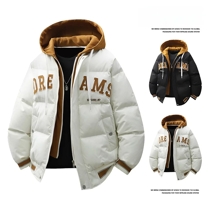 

Мужская утепленная хлопковая куртка для активного отдыха, повседневная, свободного кроя, модная, зимняя, новая модель, со встроенной шапкой, теплая и морозостойкая