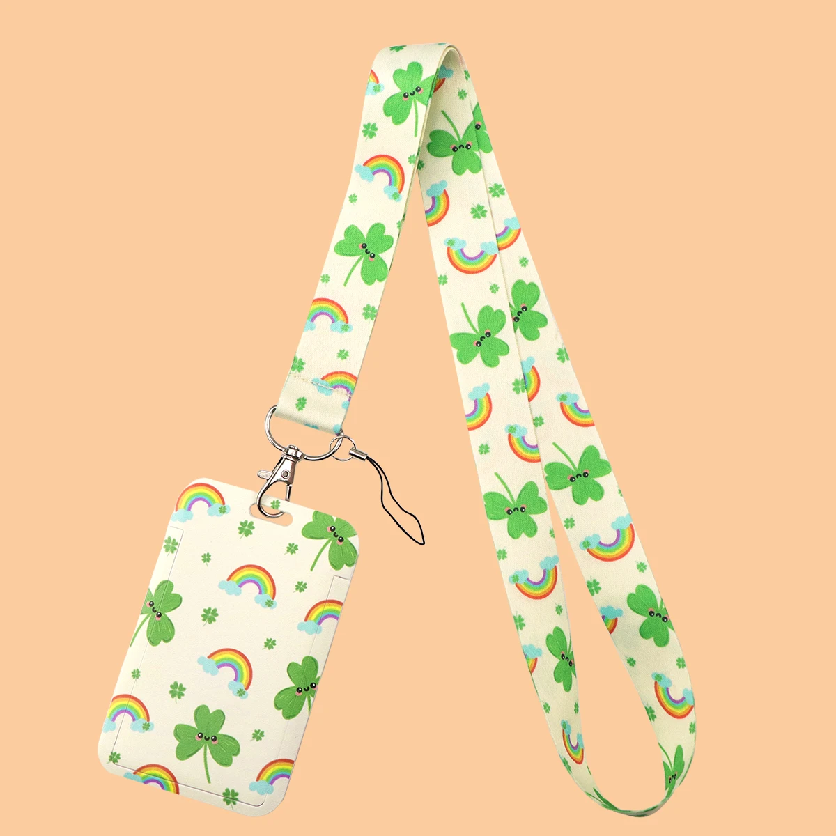 

Lucky Clover Lanyards for Keys Phone Strap Rainbow ID Card USB Badge Holder Key Holder Neck Strap Phone Accessories