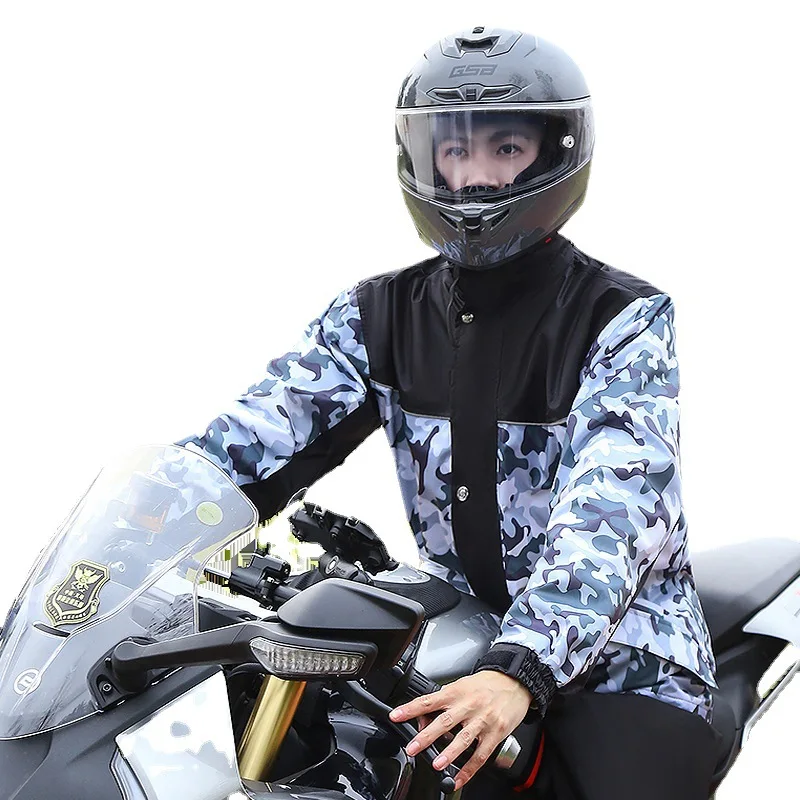 Motorcycle Raincoat Suit Man Outdoor Waterproof Rainwear Hooded Motobiker Rain Coat Cycling Fishing Climbing Rain Poncho Jacket