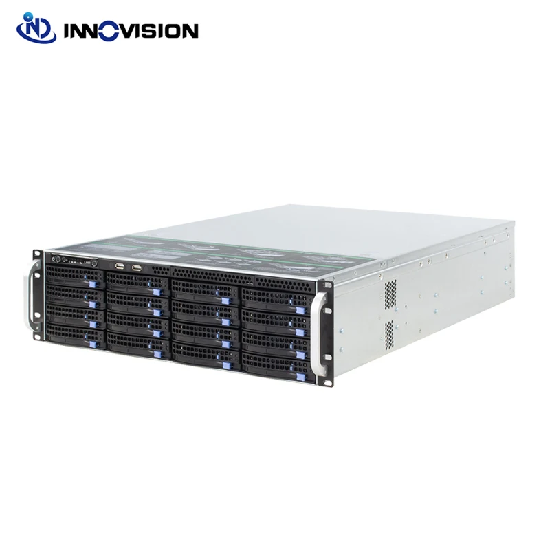 Imagem -05 - Estável Enorme Armazenamento 16 Baías 3u Hotswap Rack Case Nvr Nas Server Chassis l = 560 mm Suporte Max 12*10.5 Atx Mainboard Option Usb3.0