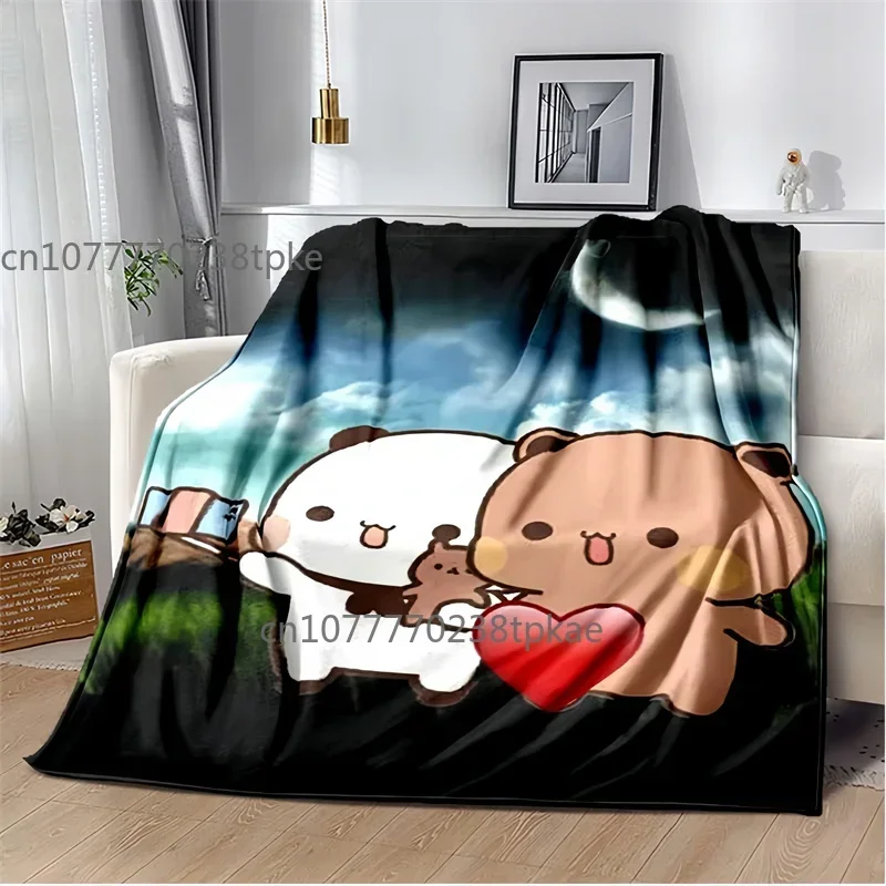 Cute Bubu and Dudu Series Blanket Flannel Cozy Soft Fleece Bedspread Classic Cartoon Blanket,Decke