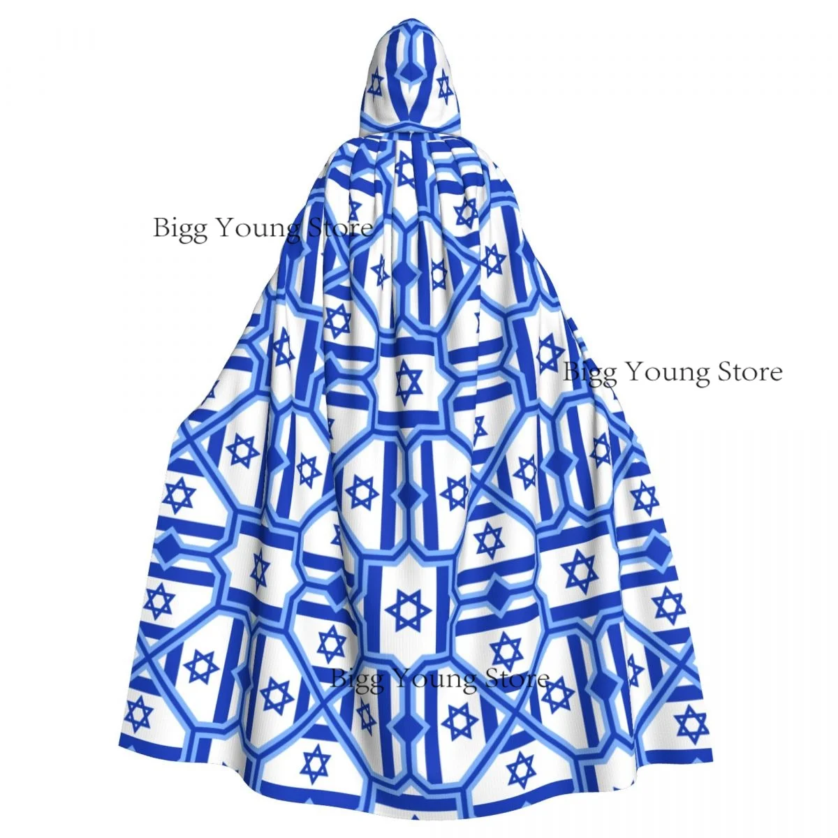 

Плащ с капюшоном и флагом Израиля, полиэстер, унисекс, накидка ведьмы, аксессуар для костюма