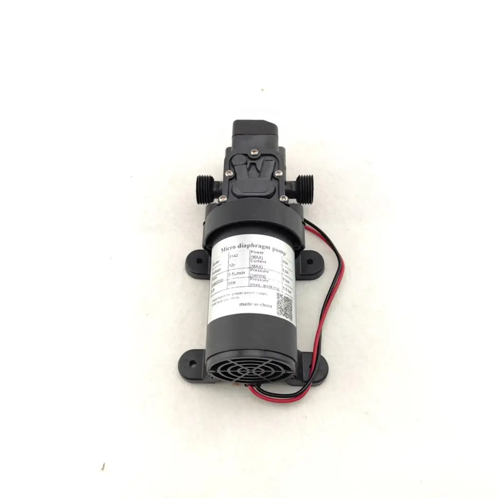 with Built-in fan 80w Small electric self priming water pump 24v 12v 5.5L/min high pressure diaphragm pump