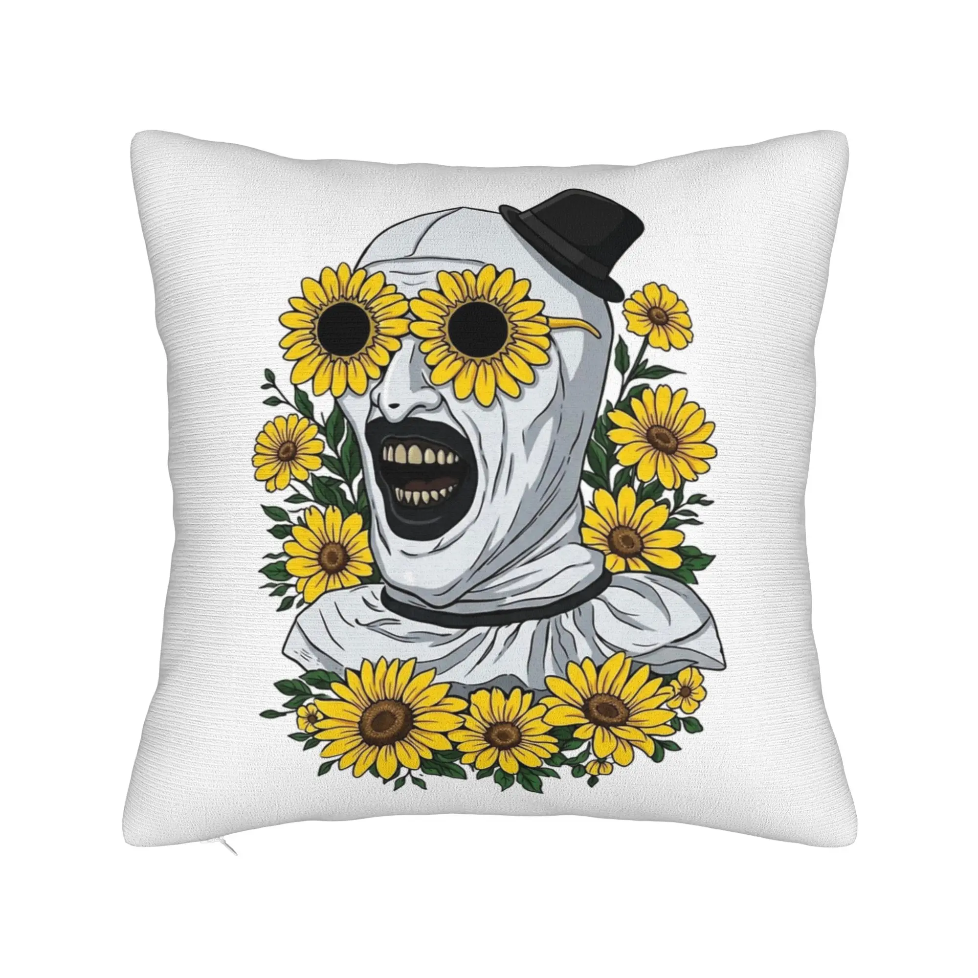 Art The Clown Terrifier Pillowcase Soft Cushion Cover Decor Halloween Throw Pillow Case Cover Car Zipper