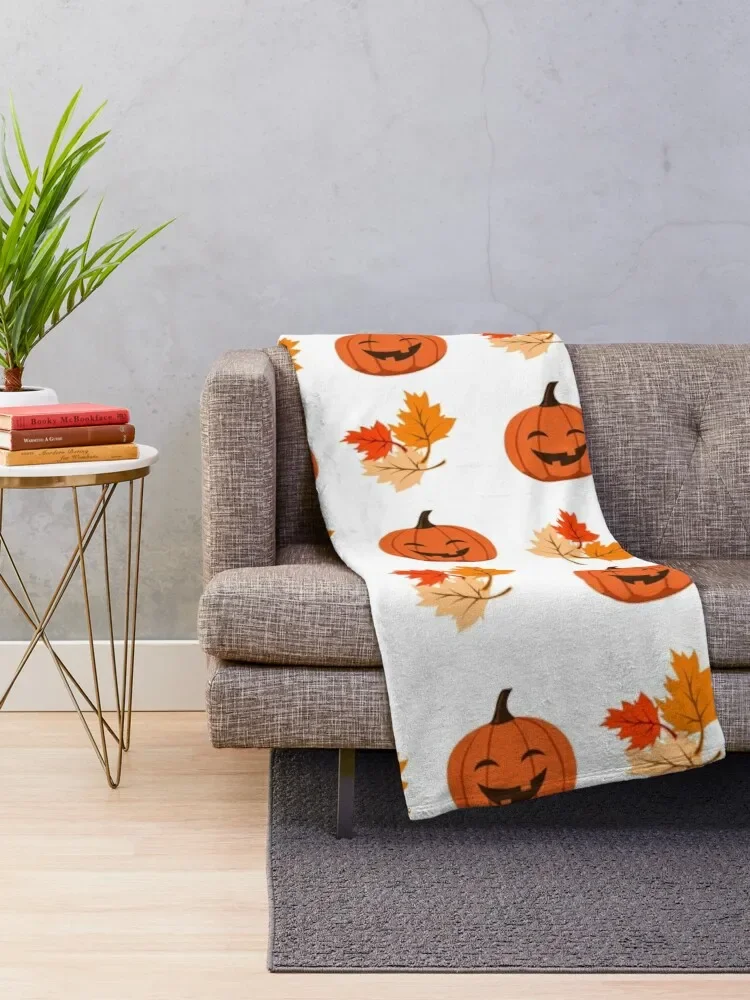 Halloween pumpkin pattern Throw Blanket bed plaid Single Blankets