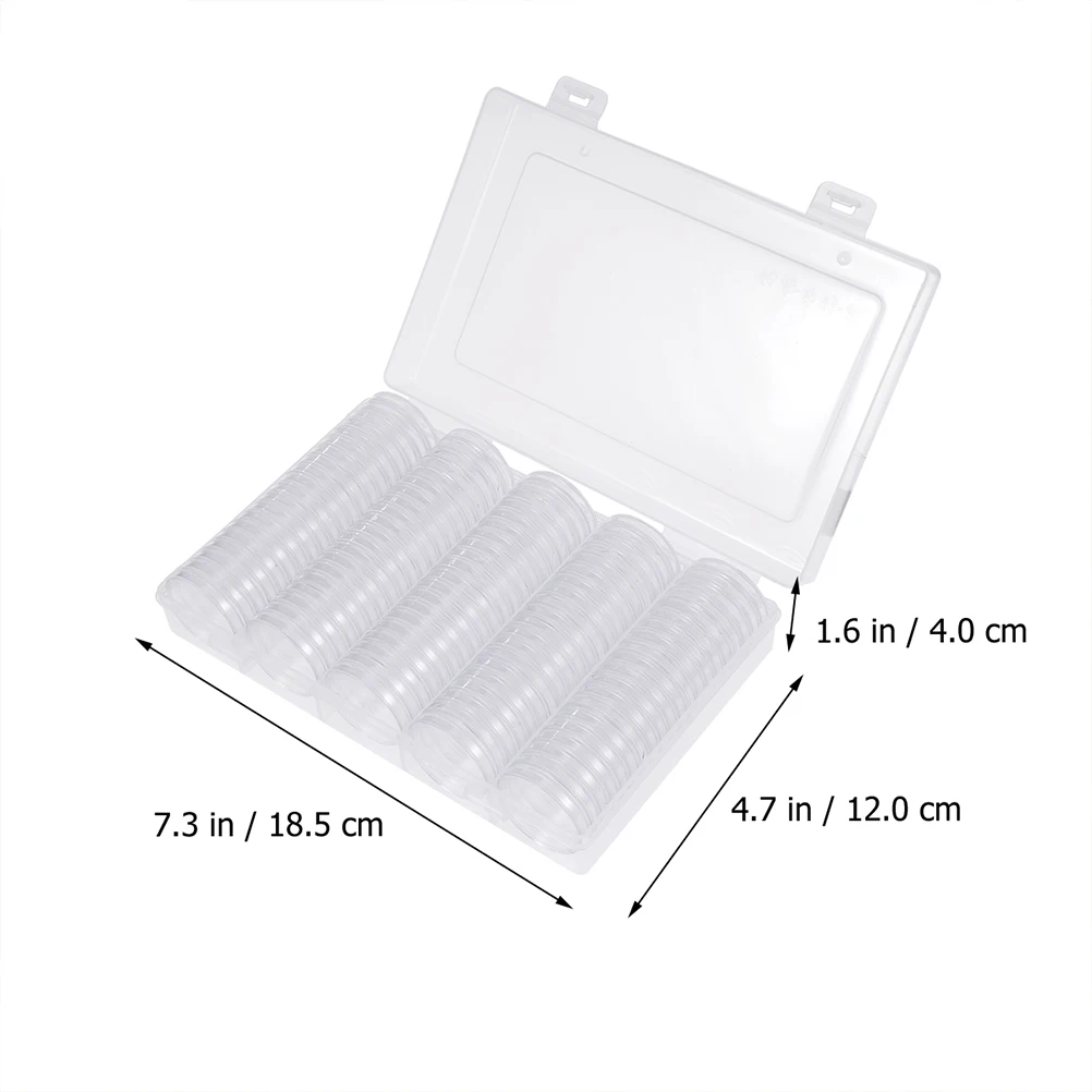 

30mm Storage Organizer 100 Capsules Case Kit Protective Coin Collection Box Collectors Portable Box