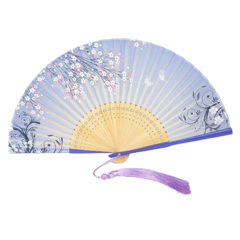 

Chinese Style Women Girls Hanfu Folding Fan Ancient Style Classical Hand Fan Chinese Craft Fan Cherry Blossom Small Protable Fan