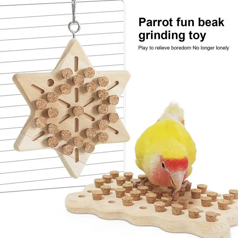 Parrot Chewing Cork Parrot Cage Accessories Natural Cork Toys Cage Accessories For African Grey Parrots Parakeets Macaws