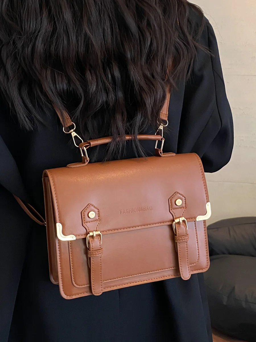 

College Sle Jk orm Handbag Women's Single oulder Spring Summer New Retro Japanese Student Bapa Soft PU Leather