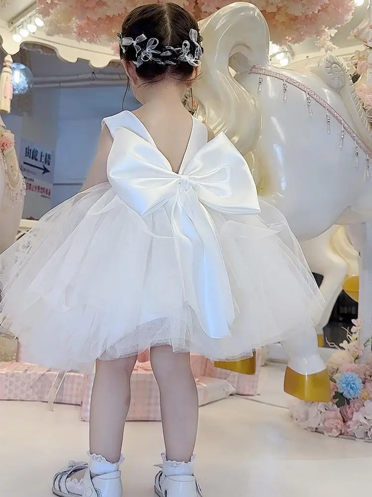 Baby Girl First Birthday Dress Spring High-end Flower Girl Wedding Little Girl Wedding Dress Puffy Skirt Sweet Princess Dress Wh