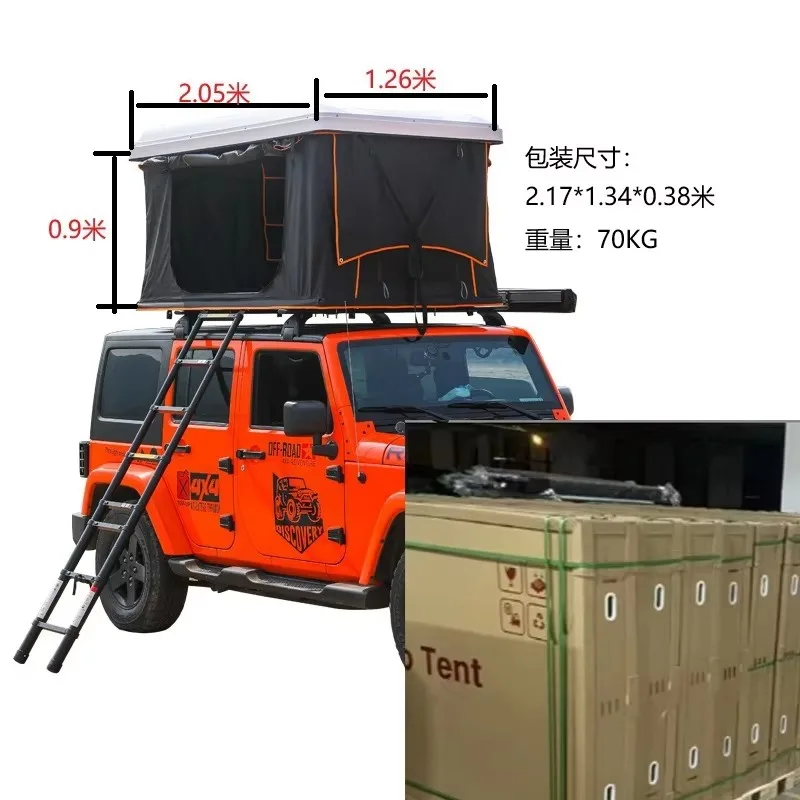 Factory Direct Outdoor Hard Shell Roof Top Tent Folding Camping Self-driving Tour ABS Car Tent Four-Season Double-Layer