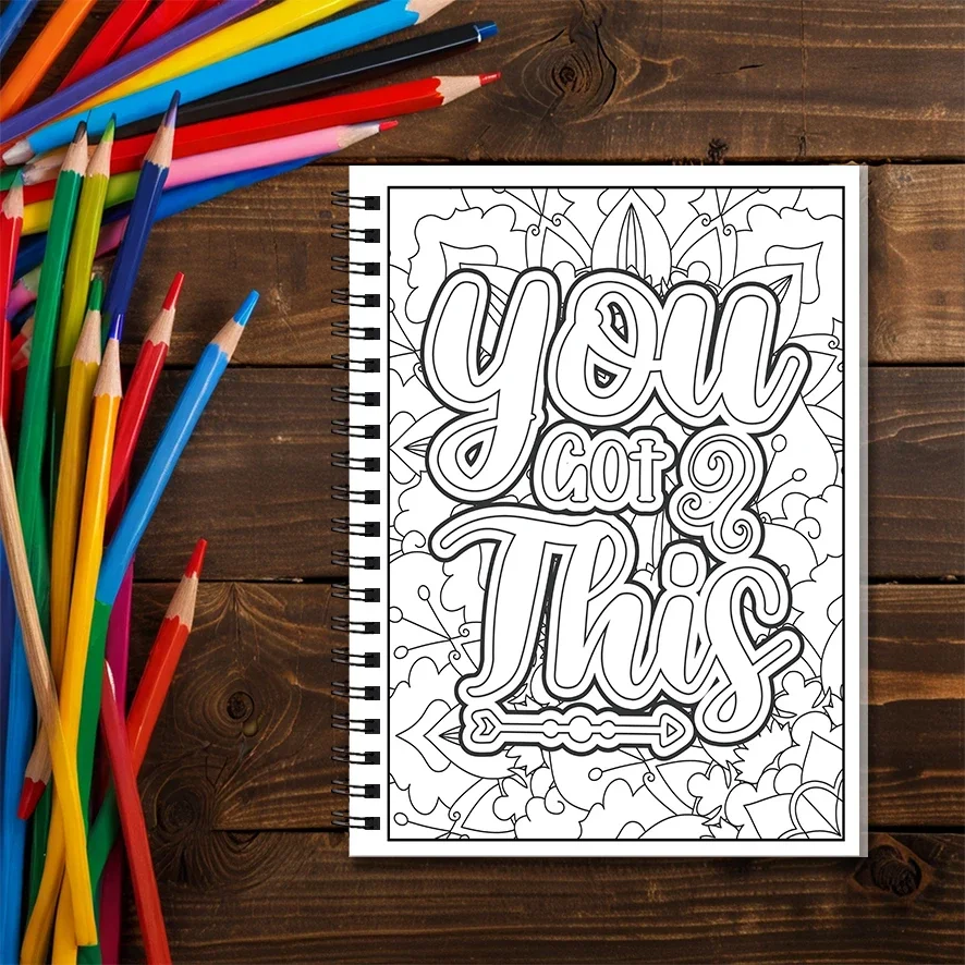 Adult Quotes Coloring Book - 8.3x 11.2 Inch 22 Page Coloring Book - Helps Reduce Stress and Ease Emotions