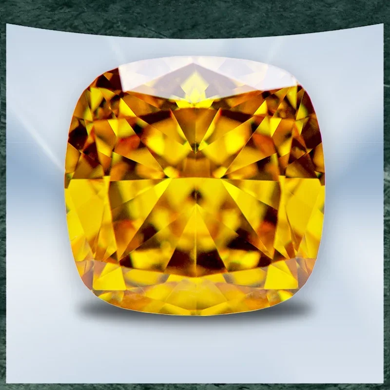 

Cubic Zirconia Crushed Ice Cut No Certificate Square Cushion Shape Golden Yellow Color Charms Beads for Jewelry Making Materials