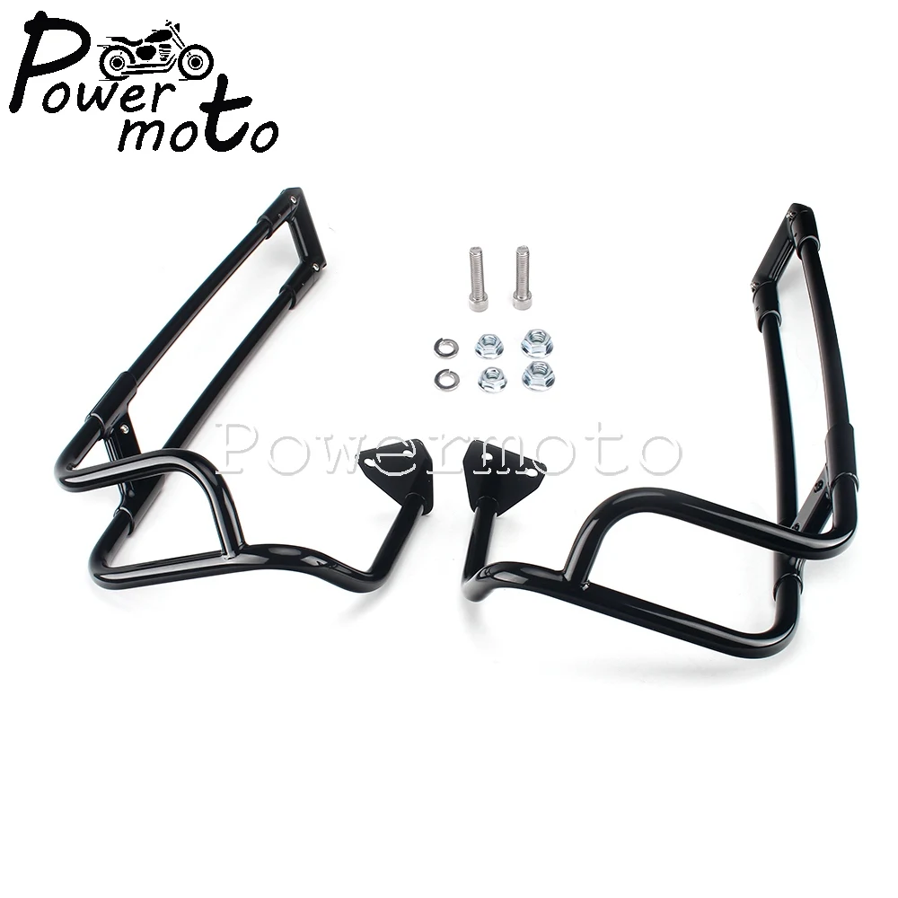 Motorcycle Saddlebag Rail Guard Bar Bracket Protection For Harley Touring Road King Electra Glide Street Glide FLHX FLHT 2014-up