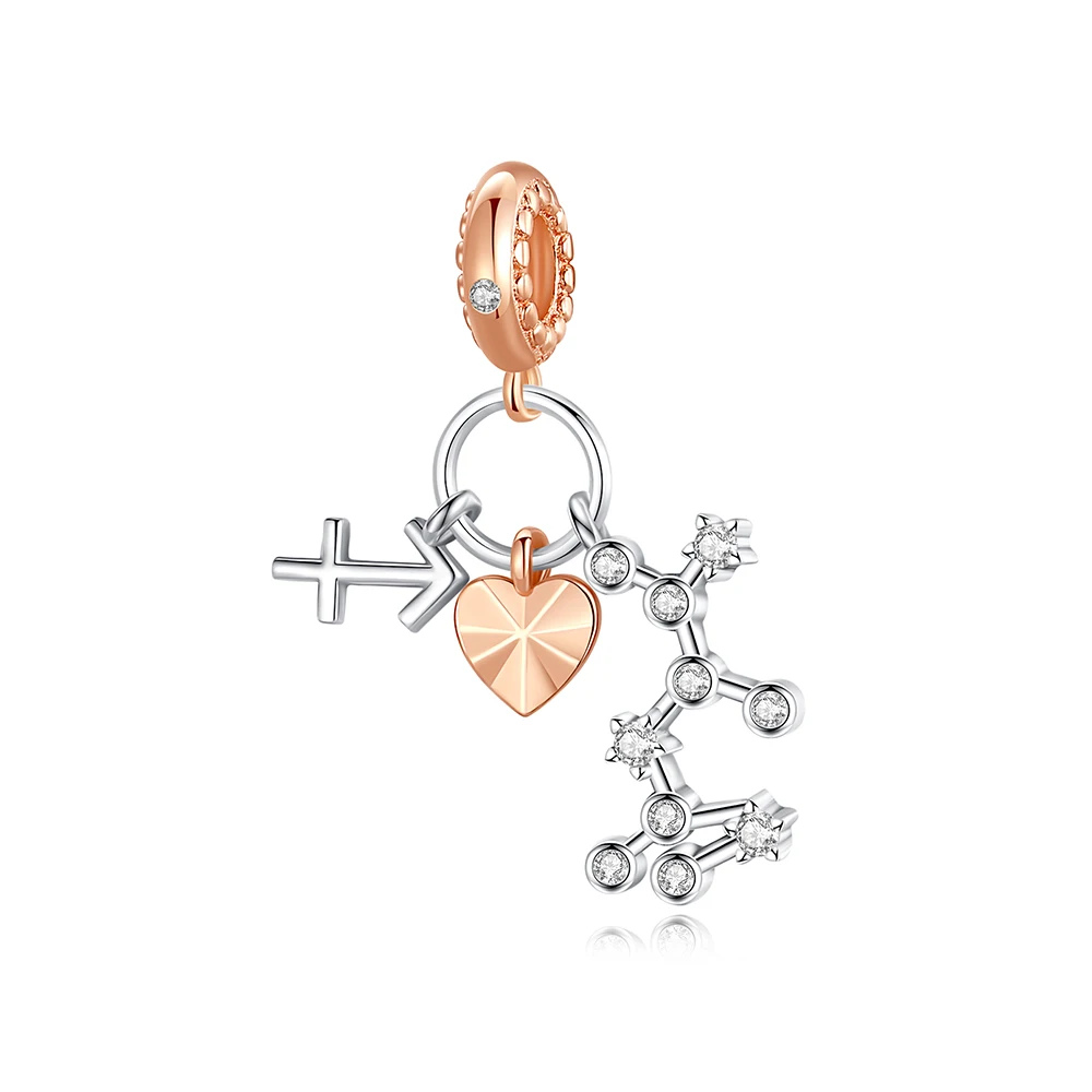 

Ahthen 925 Sterling Silver Hot Sale Beads Sagittarius Dangle Charm fit Snake Chain Bracelets Necklaces for Women Jewelry Making