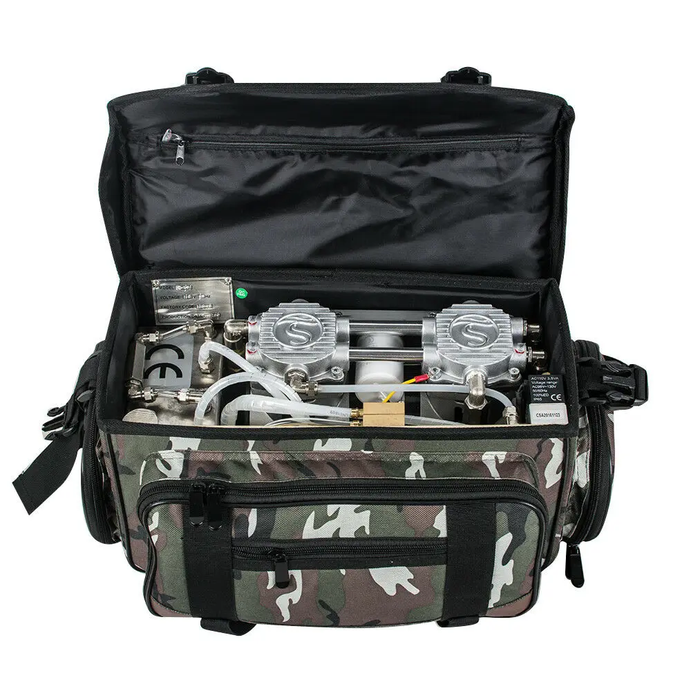 

Portable Dental Unit With Oilless Air Compressor Mobile Dental Therapy Backpack Army Green BD-401