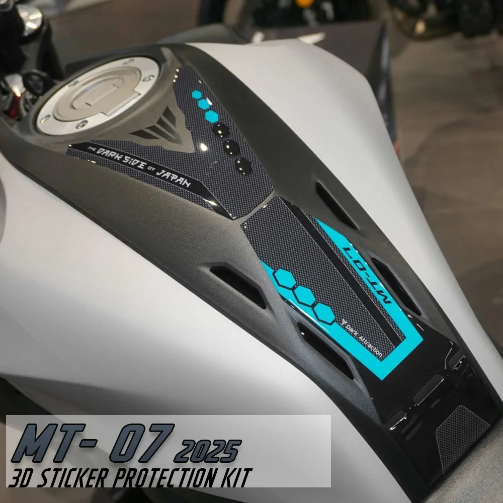 

For MT-07 MT 07 mt-07 2025 Motorcycle Accessories 3D Epoxy Resin Anti-Slip Sticker Protection Kit Fuel Tank Pad Decal