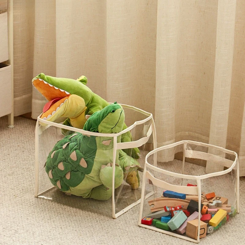 Homefish Children's Toys Storage Basket Transparent Storage Box Sub Block Plush Toys Large-capacity Household Multifunctional