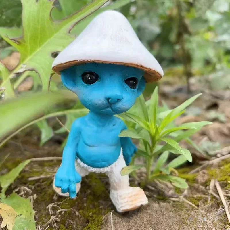 Holiday gift shailushai Blue Cat Spirit outdoor garden resin craft decoration