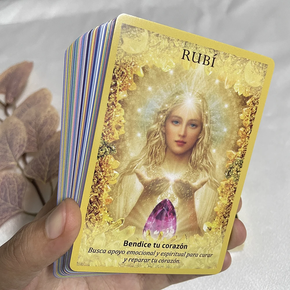 Spanish Angels Oracle Deck Version Beautiful 44+1 Cards Fortune Telling Tarot Runes Divination with Meaning on It