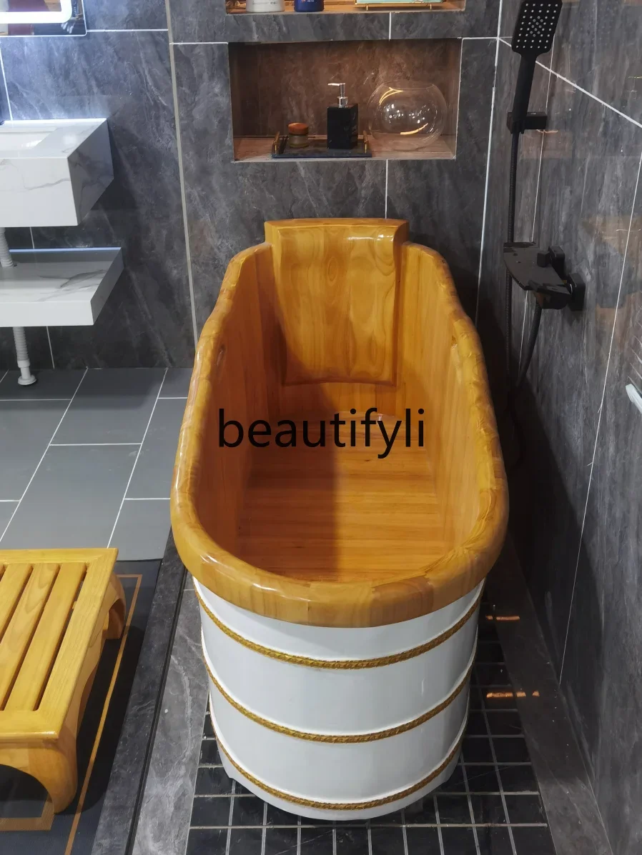 Bath wooden bucket household adult adult full body beauty salon wooden bathtub bath bucket thickened