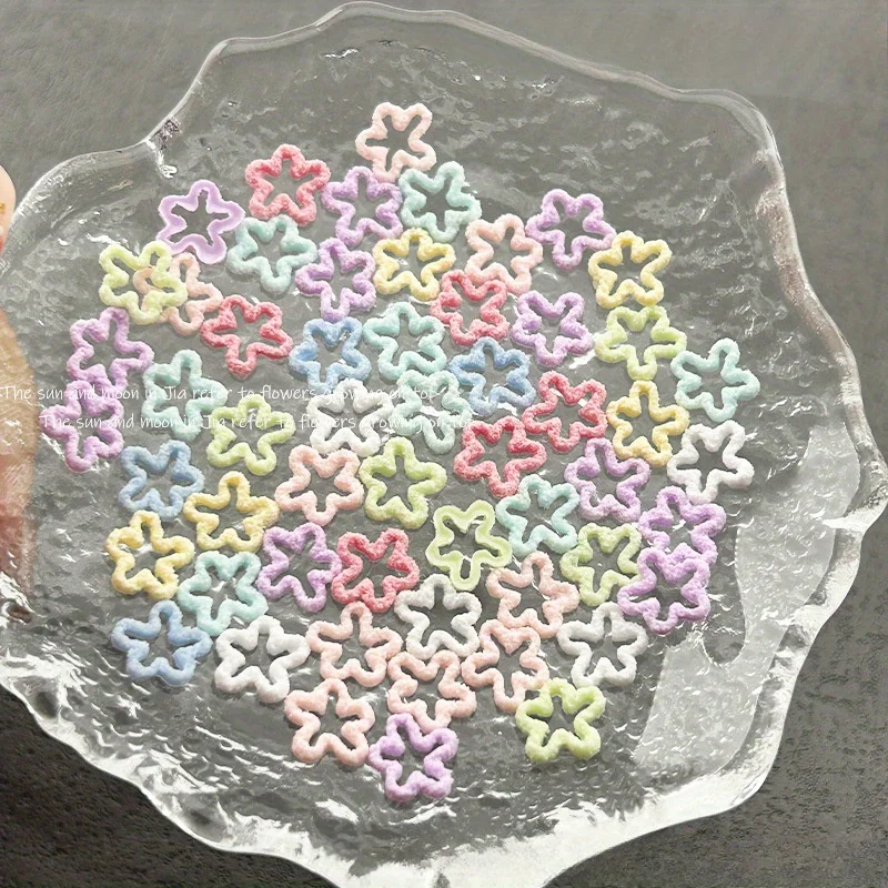 50/100 Uds. Flor hueca Irregular luminosa joyería artística para uñas accesorios de resina usando funda de teléfono para uñas horquilla accesorios Diy