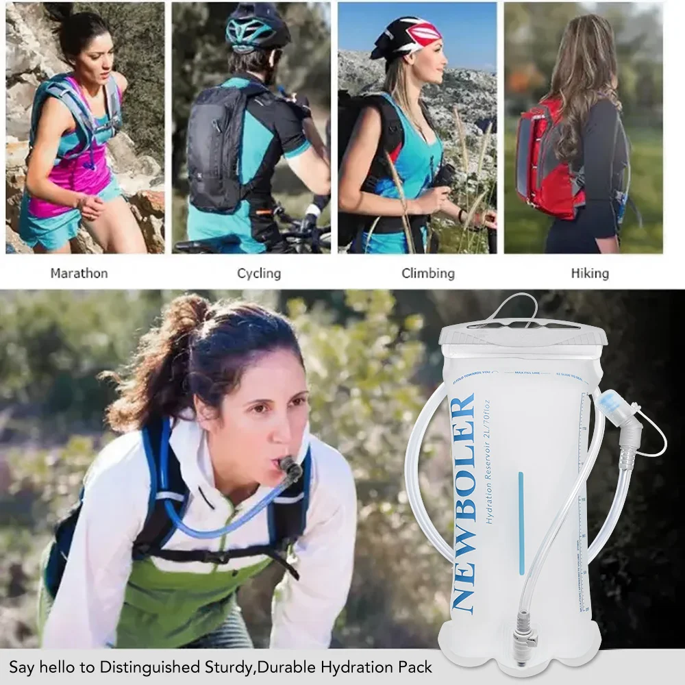 NEWBOLER Wasserbeutel, Reservoir, Wassernachfüllbeutel, Aufbewahrungsbeutel ohne Bisphenol, 1,5 l, 2 l, 3 l, Lauftank-Rucksack für den Sport – Detail 1