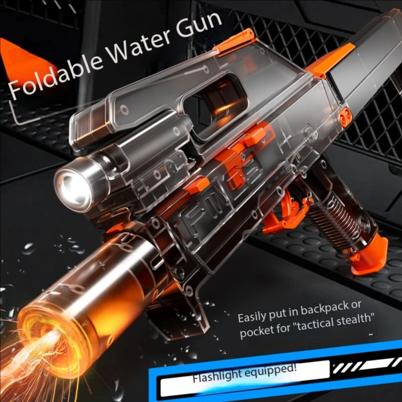 2026 NEW FMG9 Folding Charging Electric Continuous Firing Water Gun Large Capacity Automatic Water Gun Summer Outdoor Beach Toys