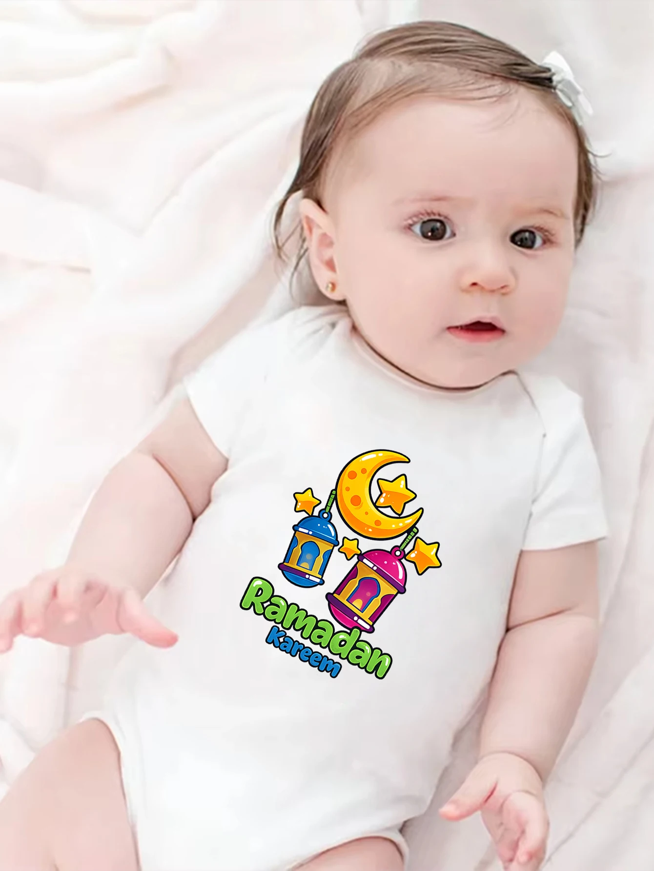 

Детский комбинезон-треугольник для новорожденных на Рамадан, с принтом, летняя праздничная одежда для малышей, подарок на Рамадан, одежда для ползания